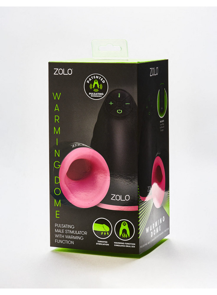 Warming Dome Vibrating Masturbator by Zolo packaging