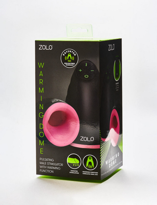 Warming Dome Vibrating Masturbator by Zolo packaging