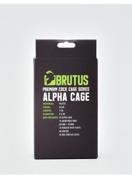 Transparent Chastity Alpha Cage by Brutus back packaging