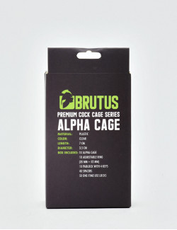 Transparent Chastity Alpha Cage by Brutus back packaging