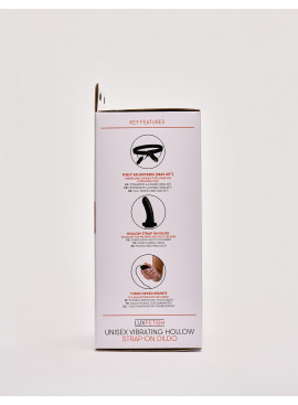 Unisex vibrating hollow strap-on dildo side packaging