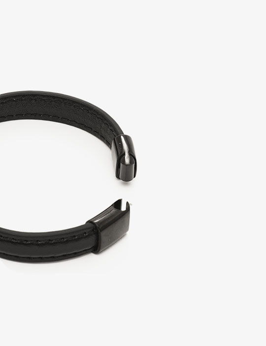 665 Leather Cock Ring Bracelet All Black