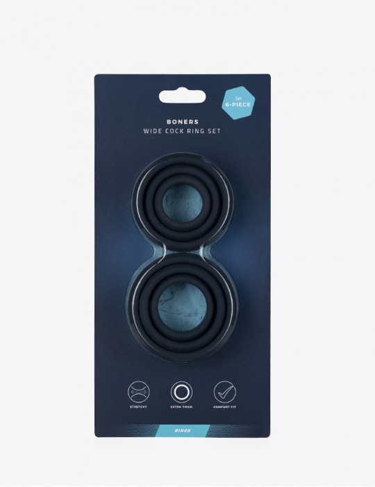 Cock Rings - Set of 6 - Silicone - Boners